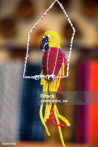 Art African Parrot Handmade From Wire And Beads Stock Photo - Download Image Now - Africa, Animal, Animal Wildlife