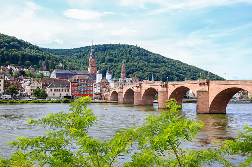 The Karl-Theodor Bridge or Old Bridge on Neckar River in Heidelberg, Germany
