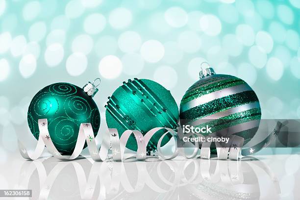 Turquoise Christmas Bauble Stock Photo - Download Image Now - Blue, Bright, Brightly Lit