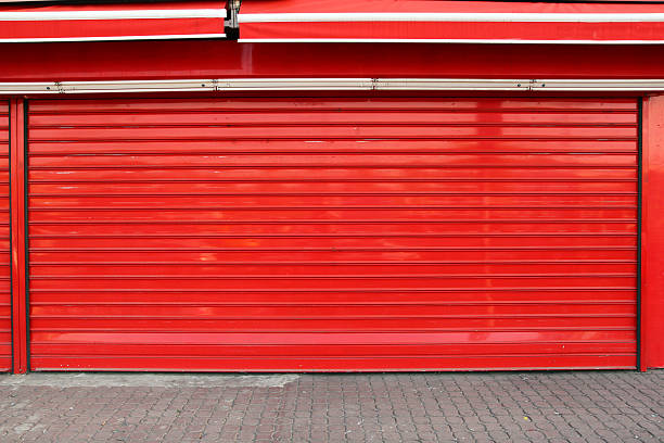 istock closed  metal security door 162308395