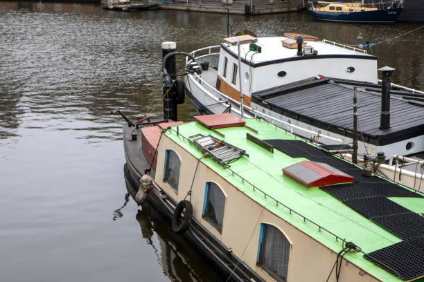 istock Moored canal boats on water 1623091134