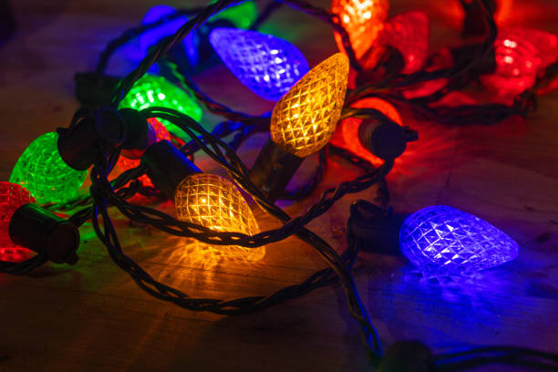 istock Holiday Christmas lights background copy space selective focus design 1623091136
