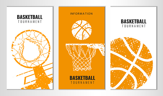 Vector illustration about basketball tournament, match, game. Use as advertising, invitation, banner, poster