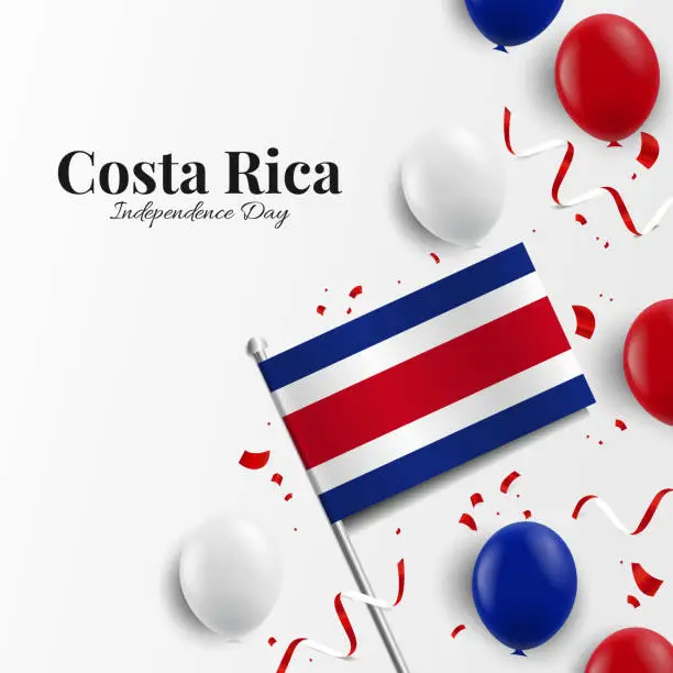 Vector illustration of Independence Day in Costa Rica.