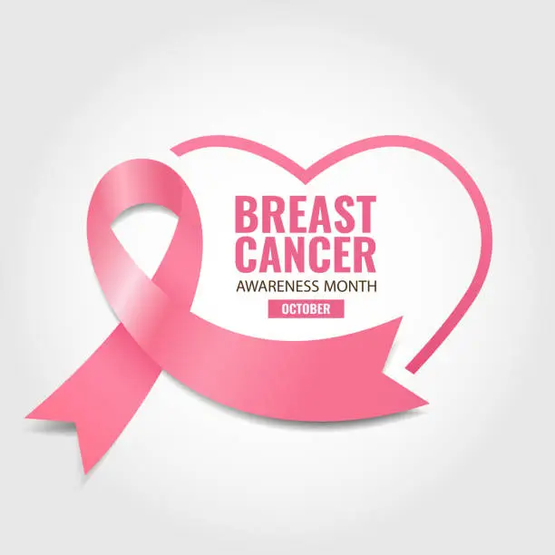 Vector illustration of Breast Cancer Awareness Month.
