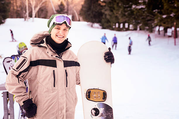 istock Young Male Snowboarder posing proudly at ski slope 162310503