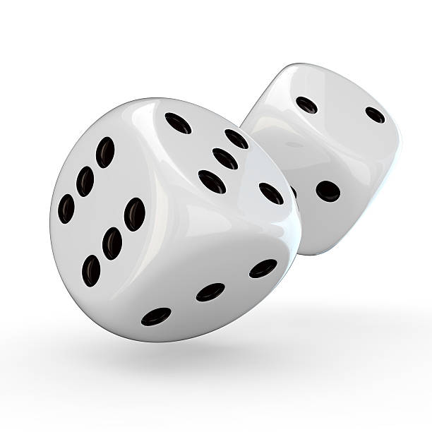 White dice White dice with black pips on the white background giant cube stock pictures, royalty-free photos & images