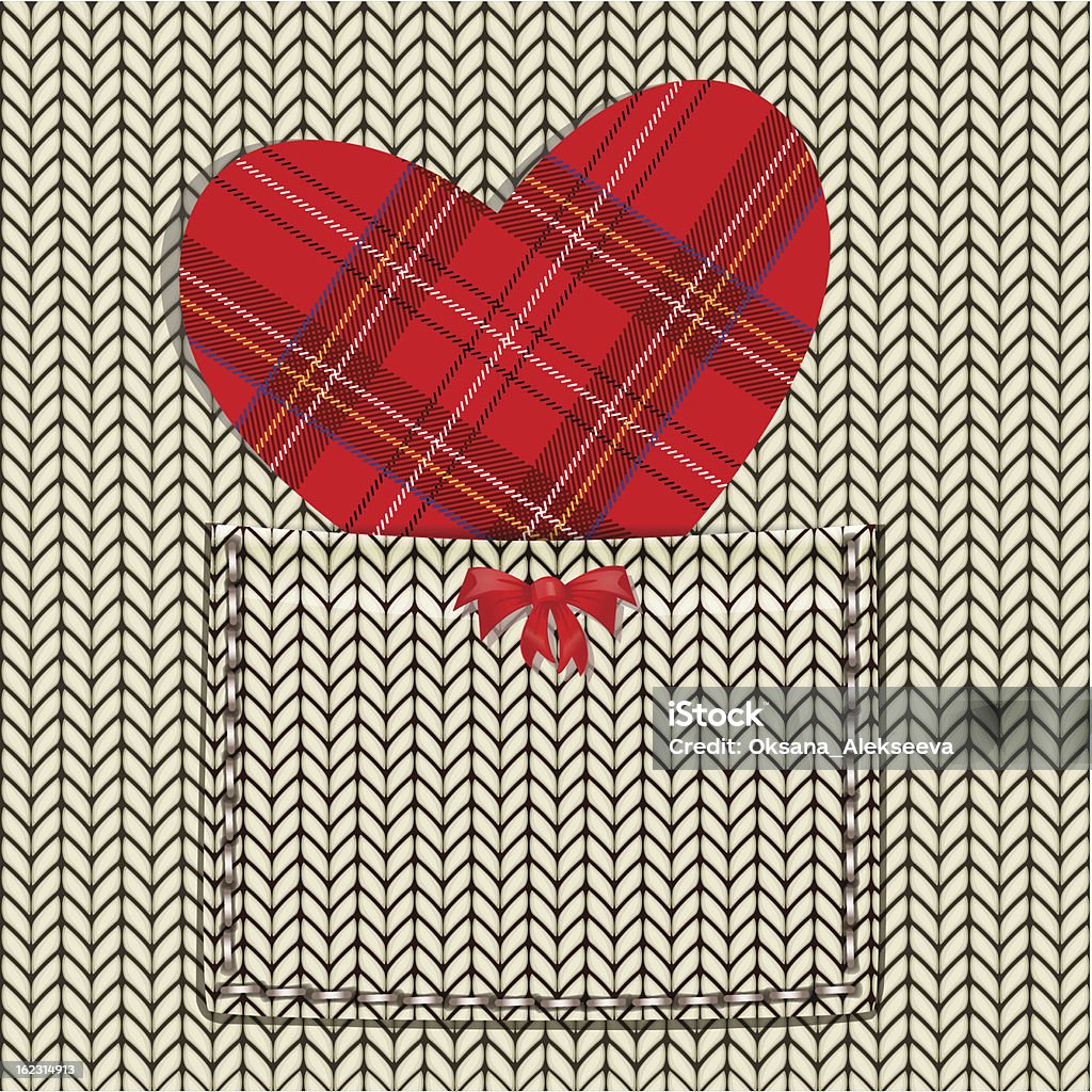 Вязаная ткань в День святого Валентина - Векторная графика Без людей роялти-фри