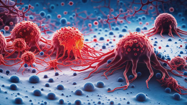 cellules cancéreuses vis-à-vis - sem photos et images de collection