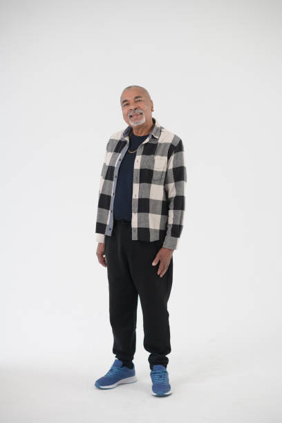 Full length Senior Male Studio Portrait Smiling