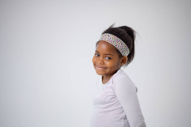 little girl 3 years old isolated on white background