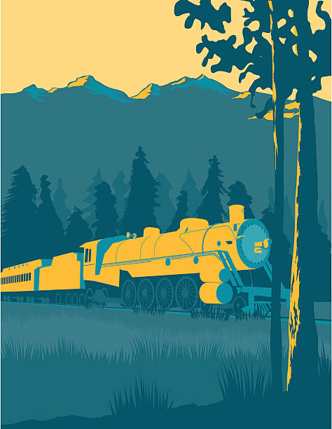 Train Ride vector art illustration