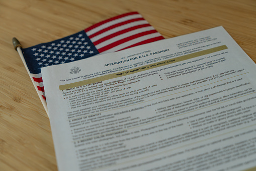 American Flag, Capitol building and the United States Constitution