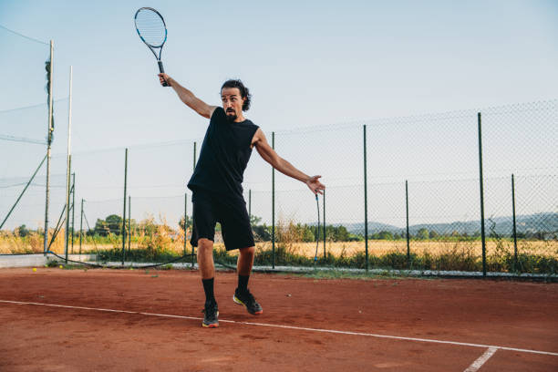 istock A tennis player is playing on court 1623253523