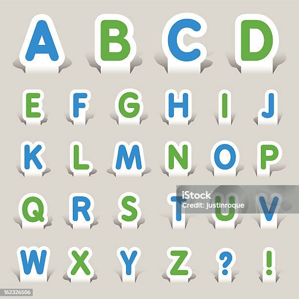 Бумага Cutалфавит — стоковая векторная графика и другие изображения на тему Алфавит - Алфавит, Алфавитный порядок, Без людей