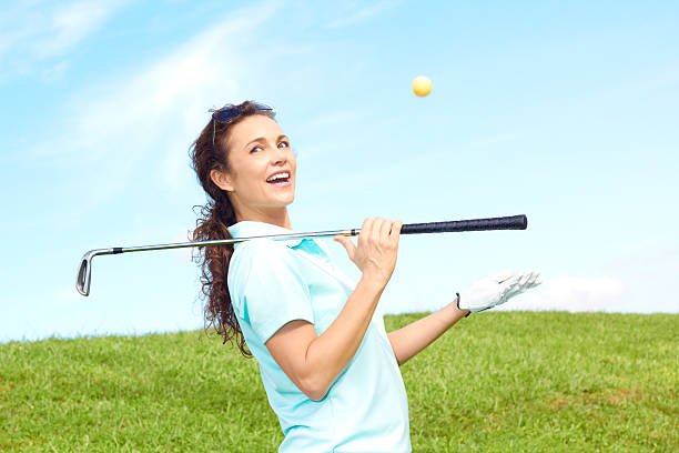 istock Pretty Playful Female Golfer Having Fun 162326843