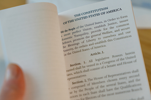 The Constitution of the United States of America, Article I Section 1, Close up blurred view