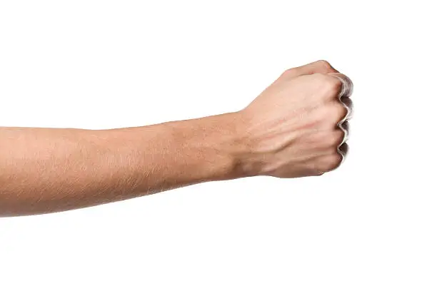 Photo of Man's hand isolated on white background