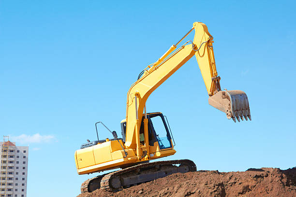 istock Yellow Excavation Machine On Heap Of Soil 162330478