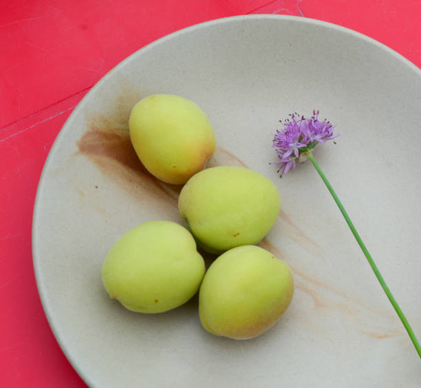 istock Fresh apricot fruits on dish 1623310408