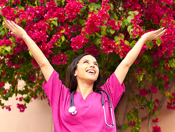 Excited Beautiful Young Female Nurse