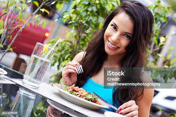 Young Attractive Woman Eating Salad Stock Photo - Download Image Now - 20-24 Years, 20-29 Years, Adult