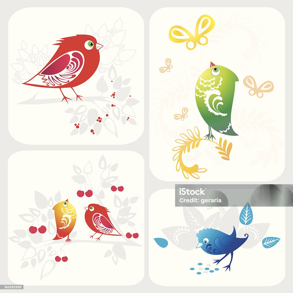 Vektor-illustration mit dekorativen Vögel - Lizenzfrei Abstrakt Vektorgrafik