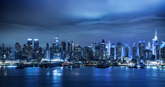 View of the Manhattan skyline and river in New York City. XXXL.