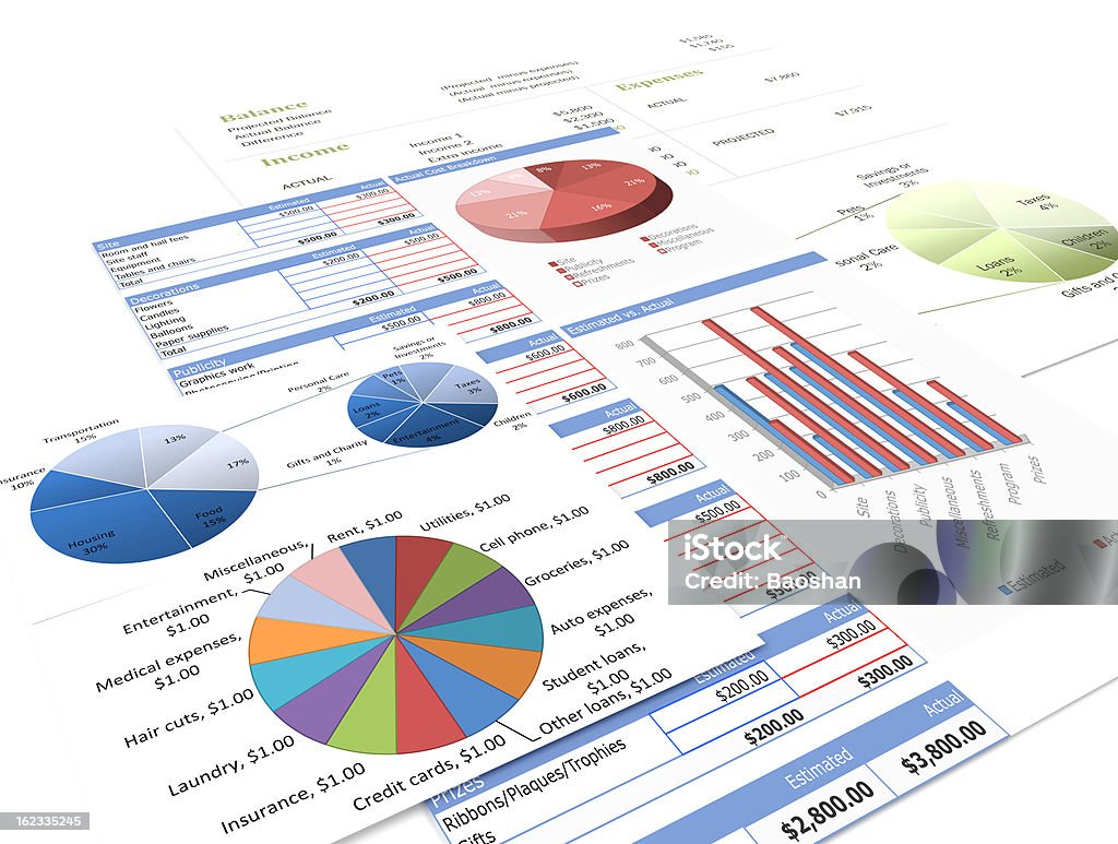 Negocios tablas y gráficos - Foto de stock de Ahorros libre de derechos