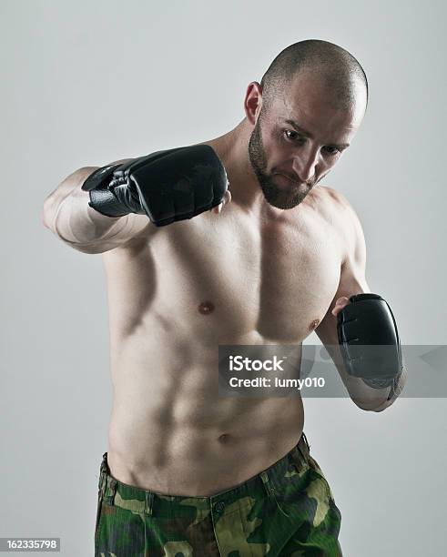 Mma Fighter Foto de stock y más banco de imágenes de Artes marciales mixtas - Artes marciales mixtas, En guardia, Abdomen