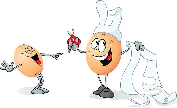 Vector illustration of funny easter egg character