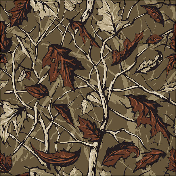 ilustraciones, imágenes clip art, dibujos animados e iconos de stock de otoño camo real - autumn branch leaf backgrounds