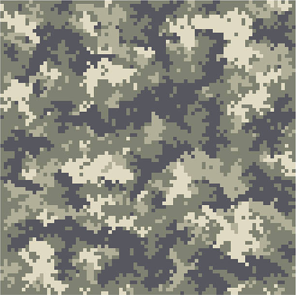 универсальный пиксельным камуфляжным принтом - camouflage stock illustrations