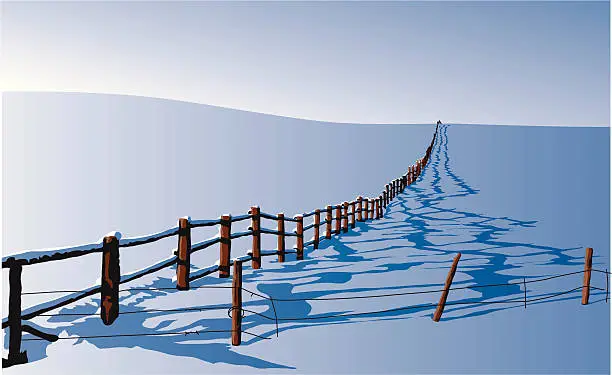 Vector illustration of Winter Fence Illustrated