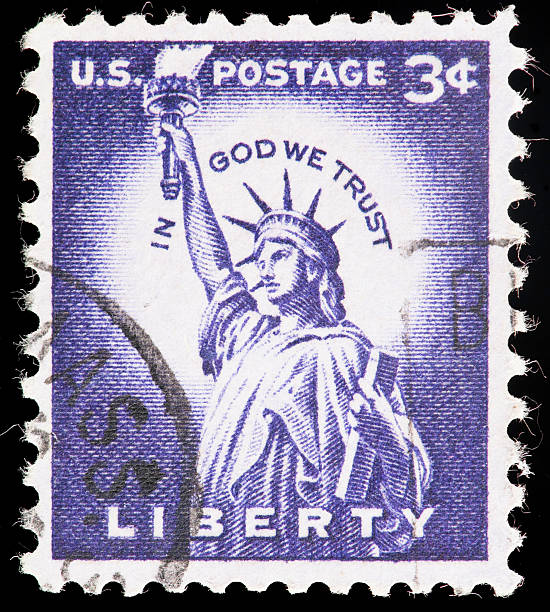 istock Statue of Liberty on US Vintage Postage Stamp 162337829