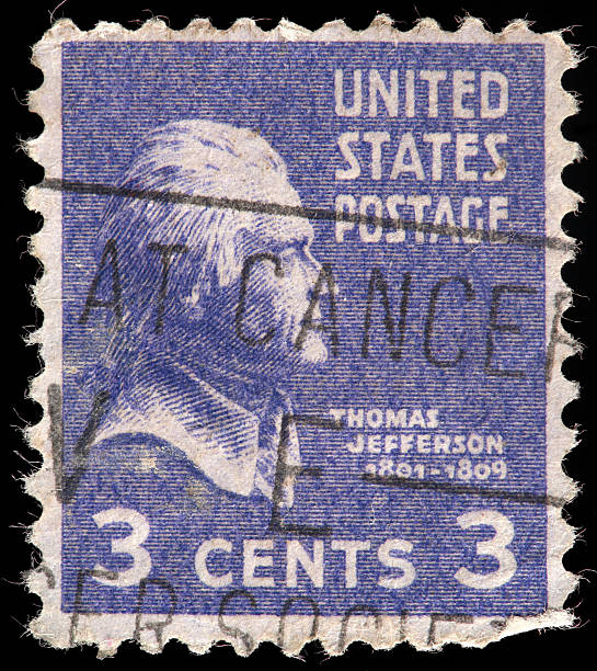 istock Thomas Jefferson Depicted on US Stamp, (Third American President) 162337929