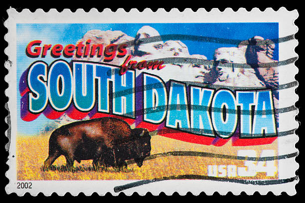 istock South Dakota Postage Stamp Greetings From America Retro Postcard Theme 162337995