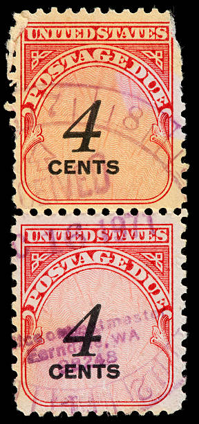 istock Old Vintage US Postage Stamp Pair - No Illustration 162338277