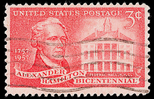 istock Alexander Hamilton Bicentennial Vintage American US Postage Stamp 162338355