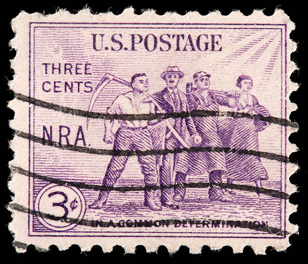 istock National Recovery Administration Commemorated on Vintage American Postage Stamp 162338420