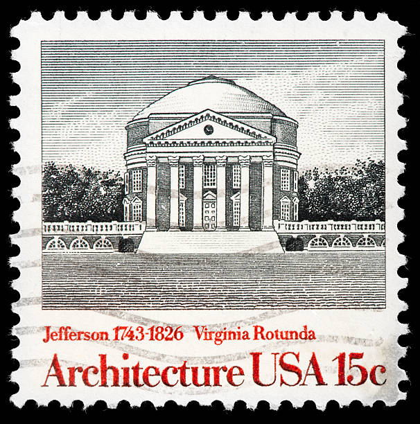 istock Thomas Jefferson Memorial Commemorated on US Vintage Postage Stamp 162338448