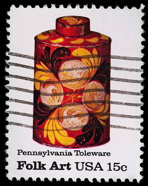 istock Folk Art Us Postage Stamp Honoring Pennsylvania Dutch Toleware 162338480