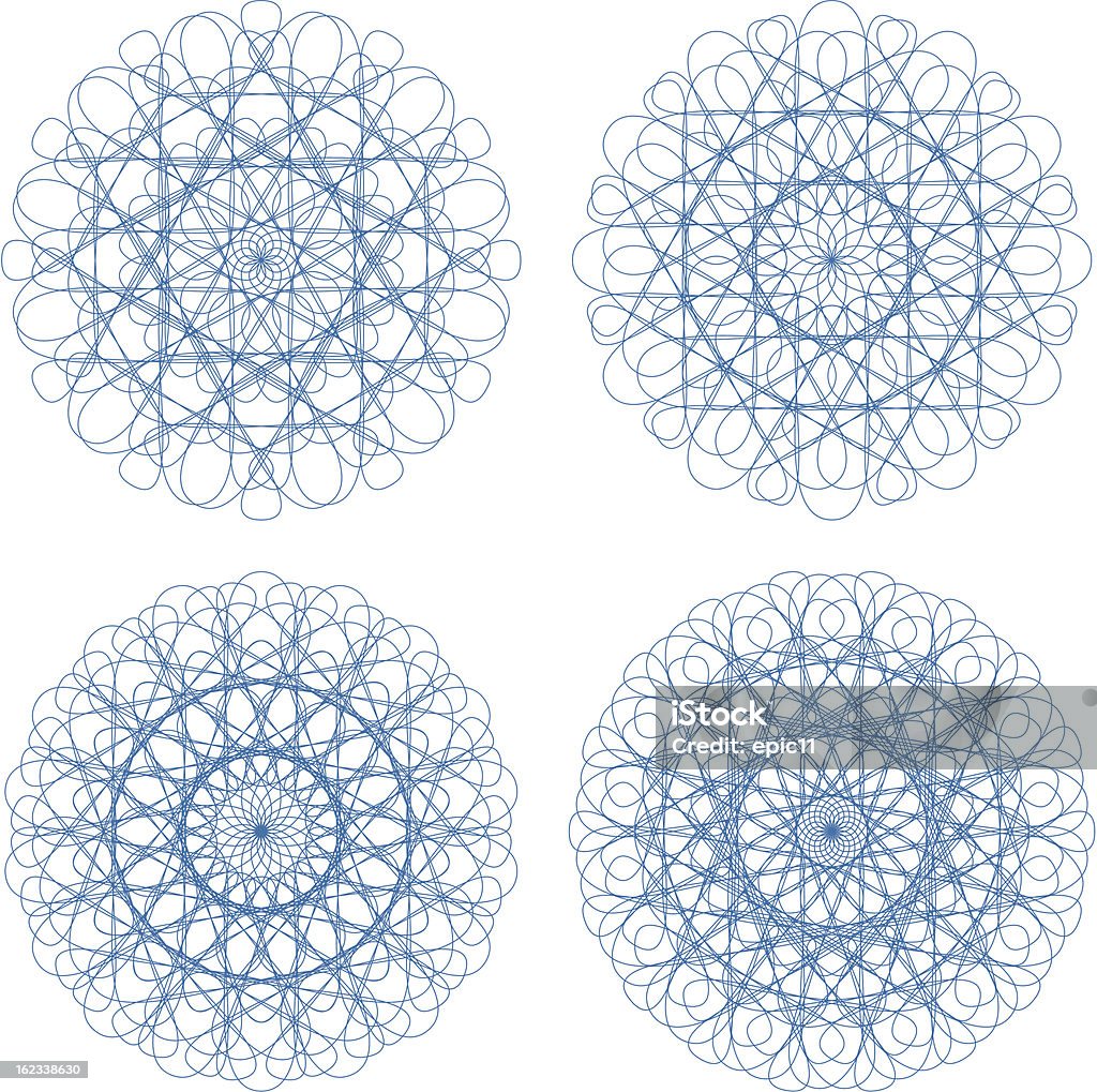 Набор векторных Гильош розетками - Векторная графика Ажурная салфетка роялти-фри