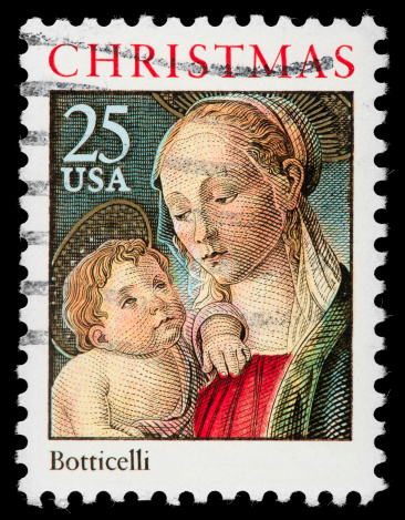U.S. Christmas stamp with Virgin Mary and Baby Jesus