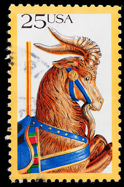 istock Christmas Carousel Ram for Santa's Sleigh, US Postage Stamp 162340248