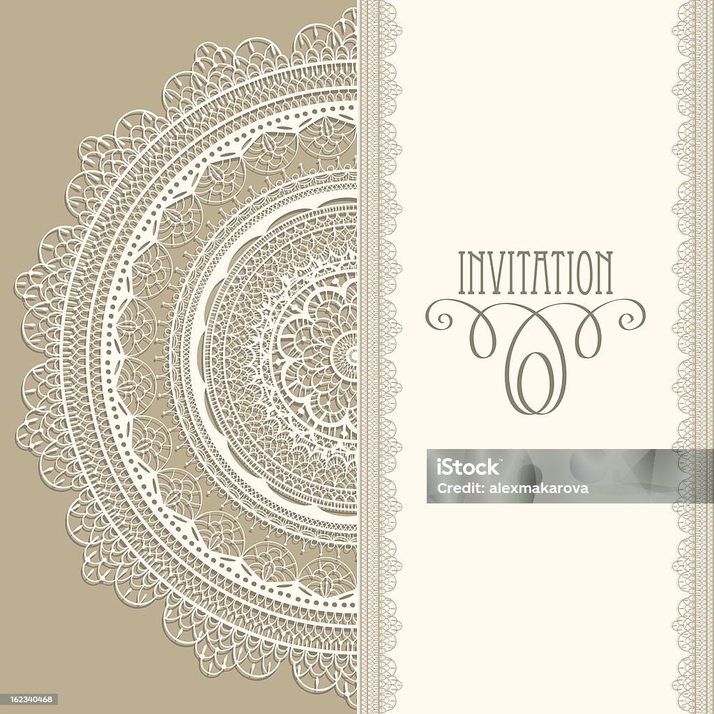 Vetor vintage convite com guardanapo branco lacy - Vetor de Algodão - Material Têxtil royalty-free
