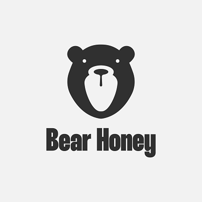 Vector illustration of cute bear honey