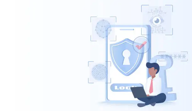Vector illustration of Safety and security technology concept.
