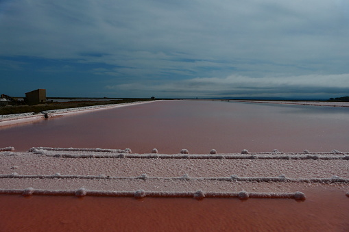 Salt pans of the island of Saint-Martin in Gruissan, Aude