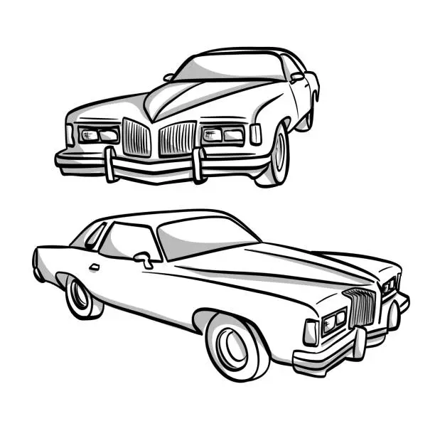 Vector illustration of Classic Car From 1975